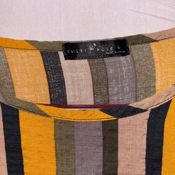 Chic Striped Yellow and Gray Tunic - Picture 2 of 8